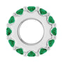 Sapphire Row Lab-Grown Gemstone Spacer Charm - Emerald, Platinum (view 3)