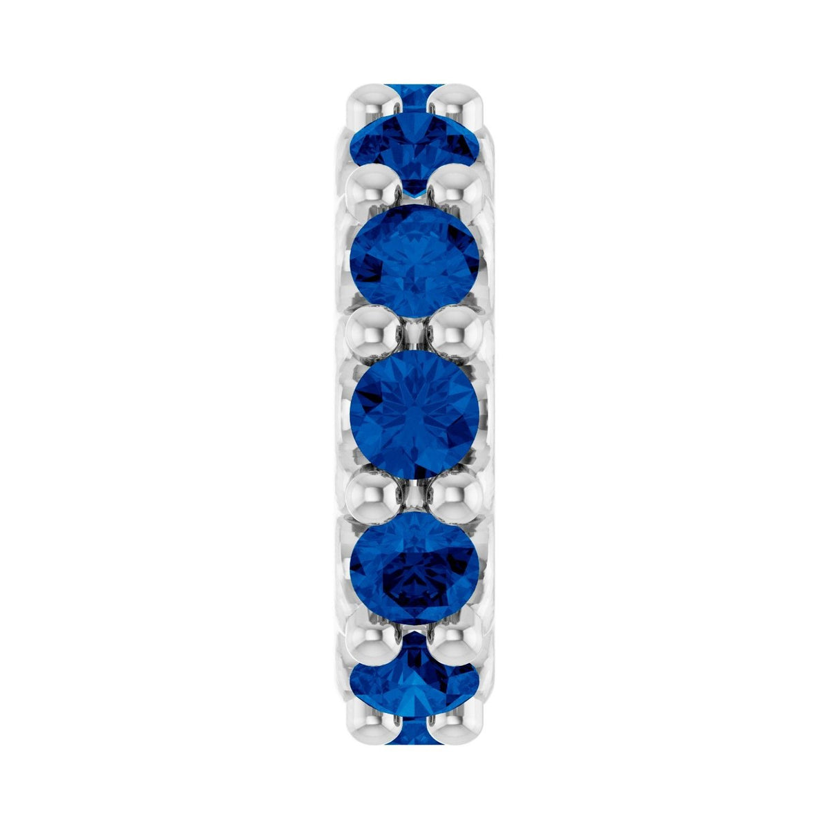Sapphire Row Lab-Grown Gemstone Spacer Charm - Blue Sapphire, 14K White Gold