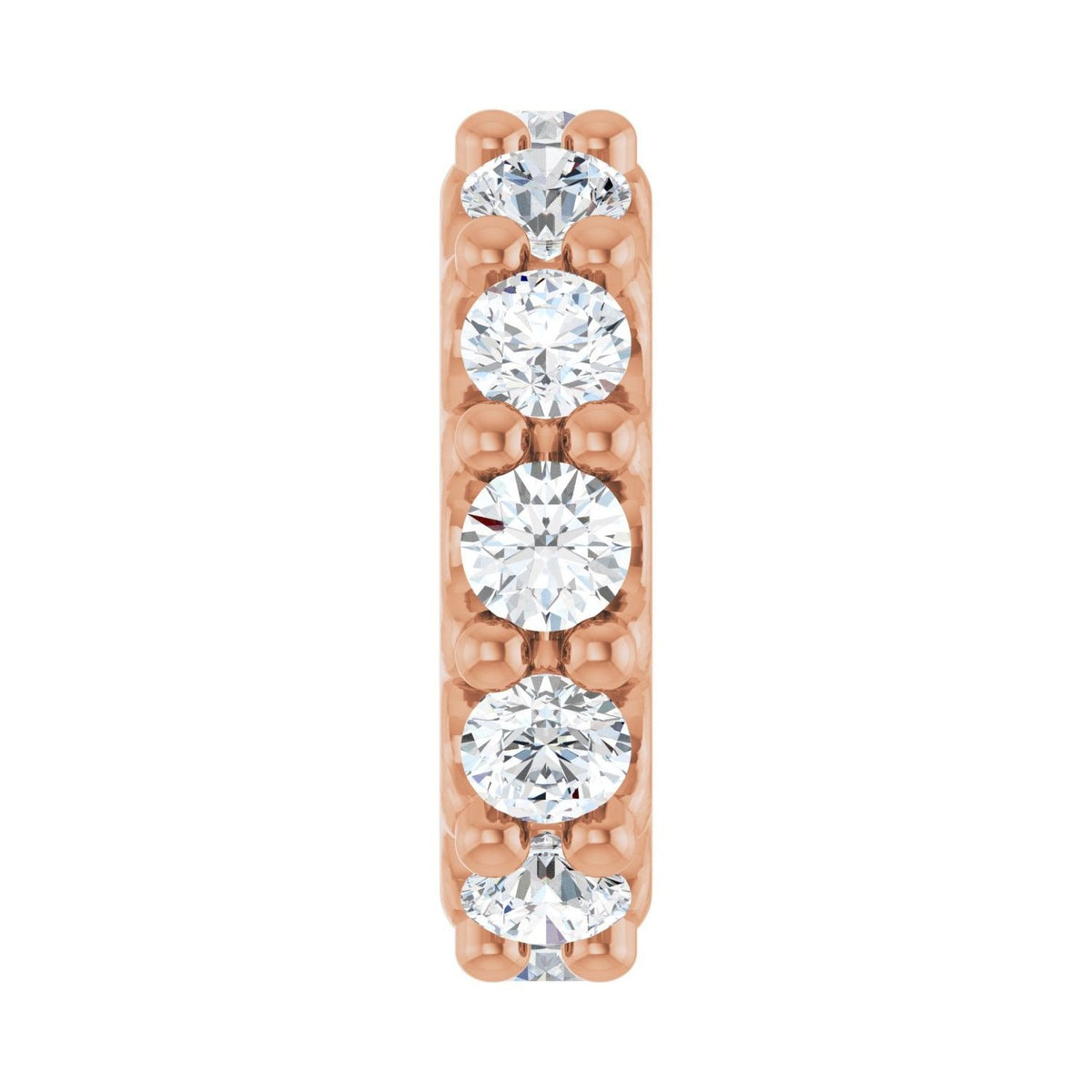 Sapphire Row Lab-Grown Gemstone Spacer Charm - Diamond, 14K Rose Gold