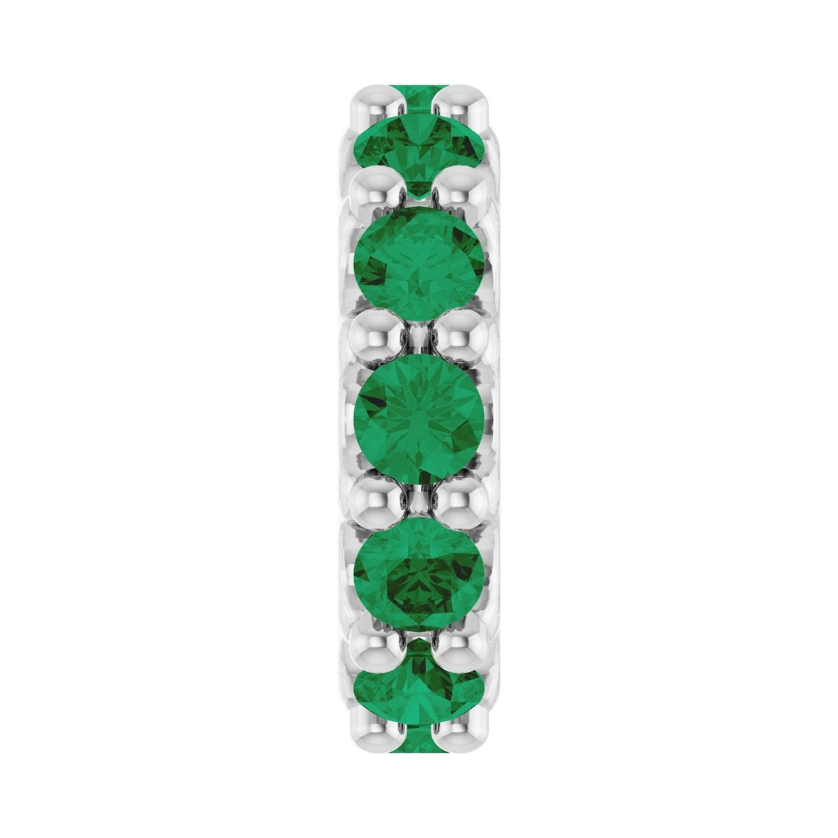 Sapphire Row Lab-Grown Gemstone Spacer Charm - Emerald, 14K White Gold