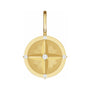 Sapphire Row Natural Diamond Compass Charm - 14K Yellow Gold