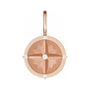 Sapphire Row Natural Diamond Compass Charm - 14K Rose Gold