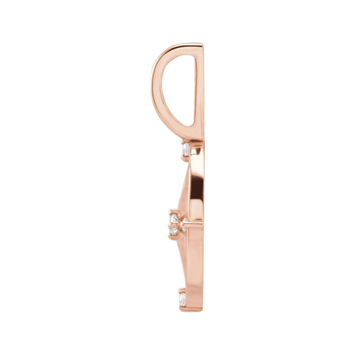 Sapphire Row Natural Diamond Compass Charm - 14K Rose Gold (view 2)