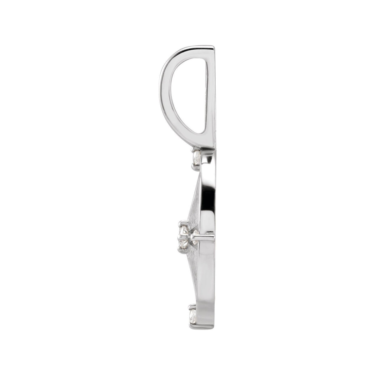 Sapphire Row Natural Diamond Compass Charm - Platinum (view 2)