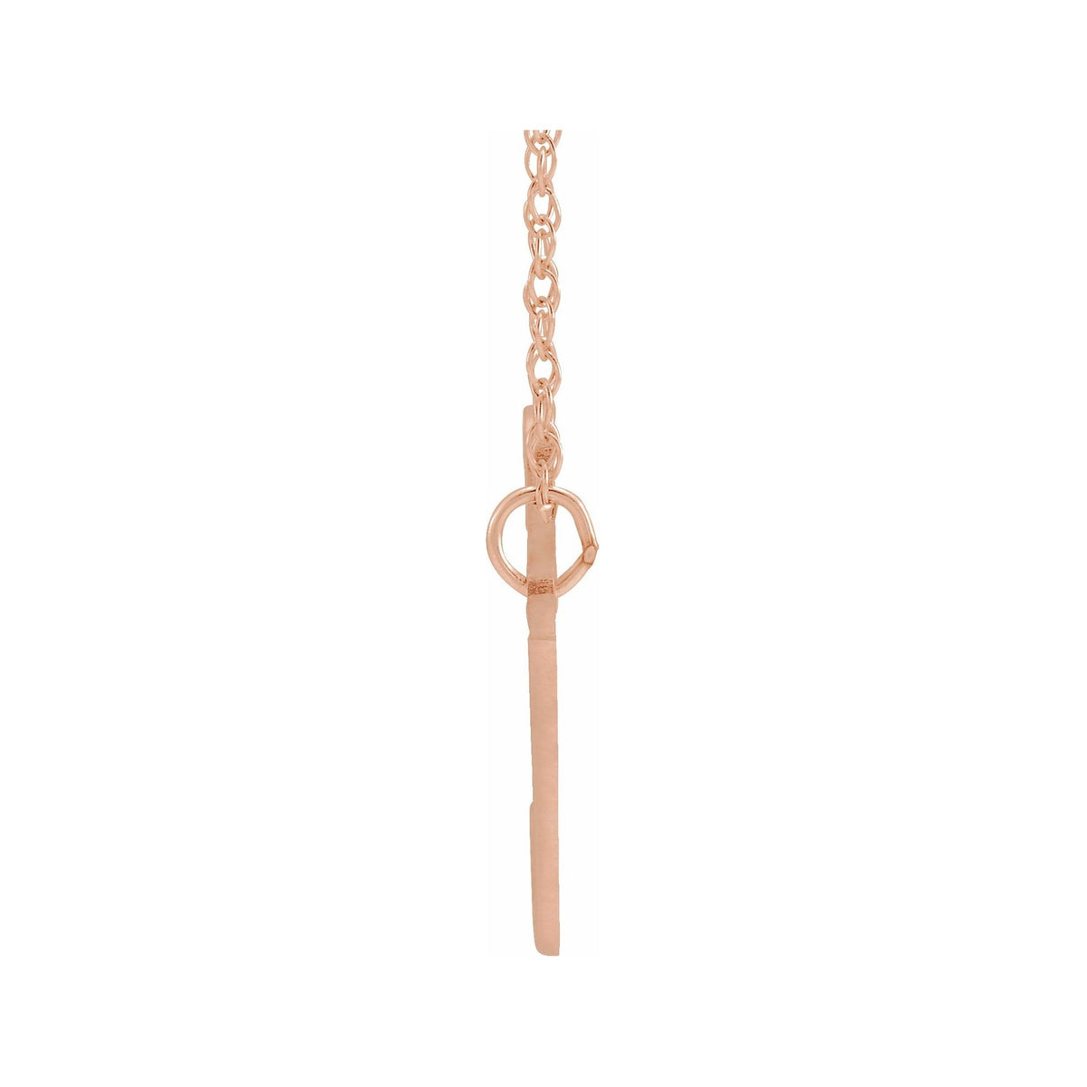 Sapphire Row Gold Script Nameplate Necklace - 14K Rose Gold (view 2)