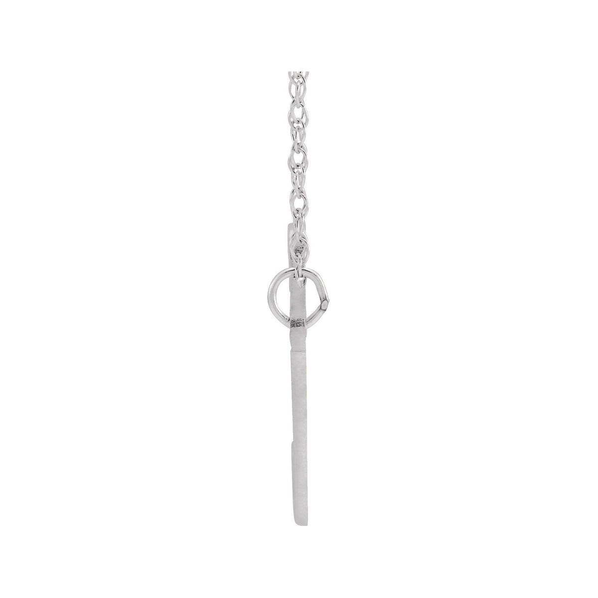 Sapphire Row Gold Script Nameplate Necklace - 10K White Gold (view 2)