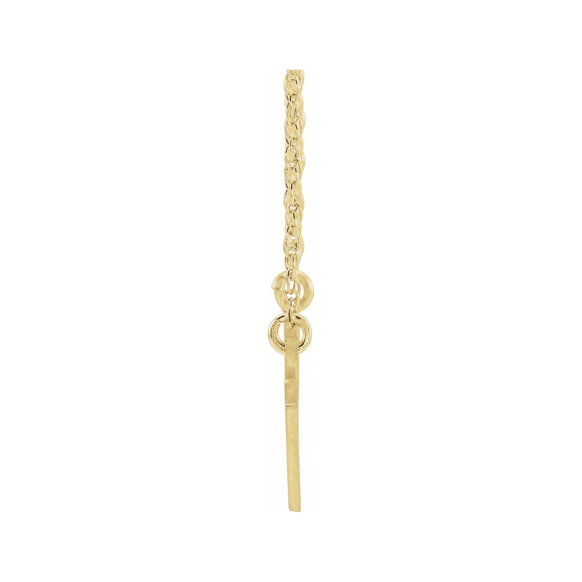 Sapphire Row Gold Script Nameplate Necklace - 10K Yellow Gold (view 2)