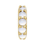 Sapphire Row Natural Gemstone Cabochon Spacer Charm - Rainbow Moonstone, 14K Yellow Gold