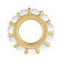 Sapphire Row Natural Gemstone Cabochon Spacer Charm - Rainbow Moonstone, 14K Yellow Gold (view 2)