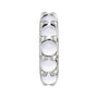 Sapphire Row Natural Gemstone Cabochon Spacer Charm - Rainbow Moonstone, Platinum