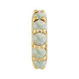 Sapphire Row Natural Gemstone Cabochon Spacer Charm - White Opal, 14K Yellow Gold
