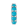 Sapphire Row Natural Gemstone Cabochon Spacer Charm - Turquoise, Platinum