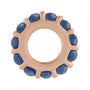 Sapphire Row Natural Gemstone Cabochon Spacer Charm - Blue Sapphire, 14K Rose Gold (view 2)