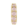 Sapphire Row Natural Gemstone Cabochon Spacer Charm - Rose Quartz, 14K Yellow Gold