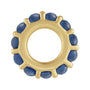 Sapphire Row Natural Gemstone Cabochon Spacer Charm - Blue Sapphire, 14K Yellow Gold (view 2)