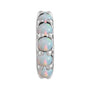 Sapphire Row Natural Gemstone Cabochon Spacer Charm - Ethiopian Opal, 14K White Gold