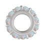 Sapphire Row Natural Gemstone Cabochon Spacer Charm - Ethiopian Opal, 14K White Gold (view 2)
