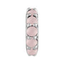 Sapphire Row Natural Gemstone Cabochon Spacer Charm - Rose Quartz, Platinum