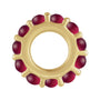 Sapphire Row Natural Gemstone Cabochon Spacer Charm - Ruby, 14K Yellow Gold (view 2)