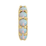 Sapphire Row Natural Gemstone Cabochon Spacer Charm - Ethiopian Opal, 14K Yellow Gold