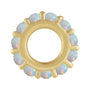Sapphire Row Natural Gemstone Cabochon Spacer Charm - Ethiopian Opal, 14K Yellow Gold (view 2)