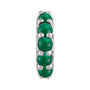 Sapphire Row Natural Gemstone Cabochon Spacer Charm - Emerald, 14K White Gold