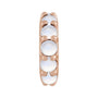 Sapphire Row Natural Gemstone Cabochon Spacer Charm - Rainbow Moonstone, 14K Rose Gold