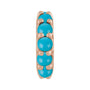 Sapphire Row Natural Gemstone Cabochon Spacer Charm - Turquoise, 14K Rose Gold