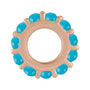 Sapphire Row Natural Gemstone Cabochon Spacer Charm - Turquoise, 14K Rose Gold (view 2)
