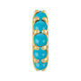 Sapphire Row Natural Gemstone Cabochon Spacer Charm - Turquoise, 14K Yellow Gold
