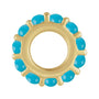 Sapphire Row Natural Gemstone Cabochon Spacer Charm - Turquoise, 14K Yellow Gold (view 2)