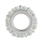 Sapphire Row Natural Gemstone Cabochon Spacer Charm - White Opal, 14K White Gold (view 2)