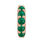 Sapphire Row Natural Gemstone Cabochon Spacer Charm - Emerald, 14K Rose Gold
