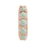 Sapphire Row Natural Gemstone Cabochon Spacer Charm - White Opal, 14K Rose Gold