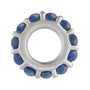 Sapphire Row Natural Gemstone Cabochon Spacer Charm - Blue Sapphire, 14K White Gold (view 2)