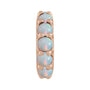Sapphire Row Natural Gemstone Cabochon Spacer Charm - Ethiopian Opal, 14K Rose Gold