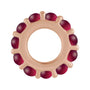 Sapphire Row Lab-Grown Gemstone Cabochon Spacer Charm - Ruby, 14K Rose Gold