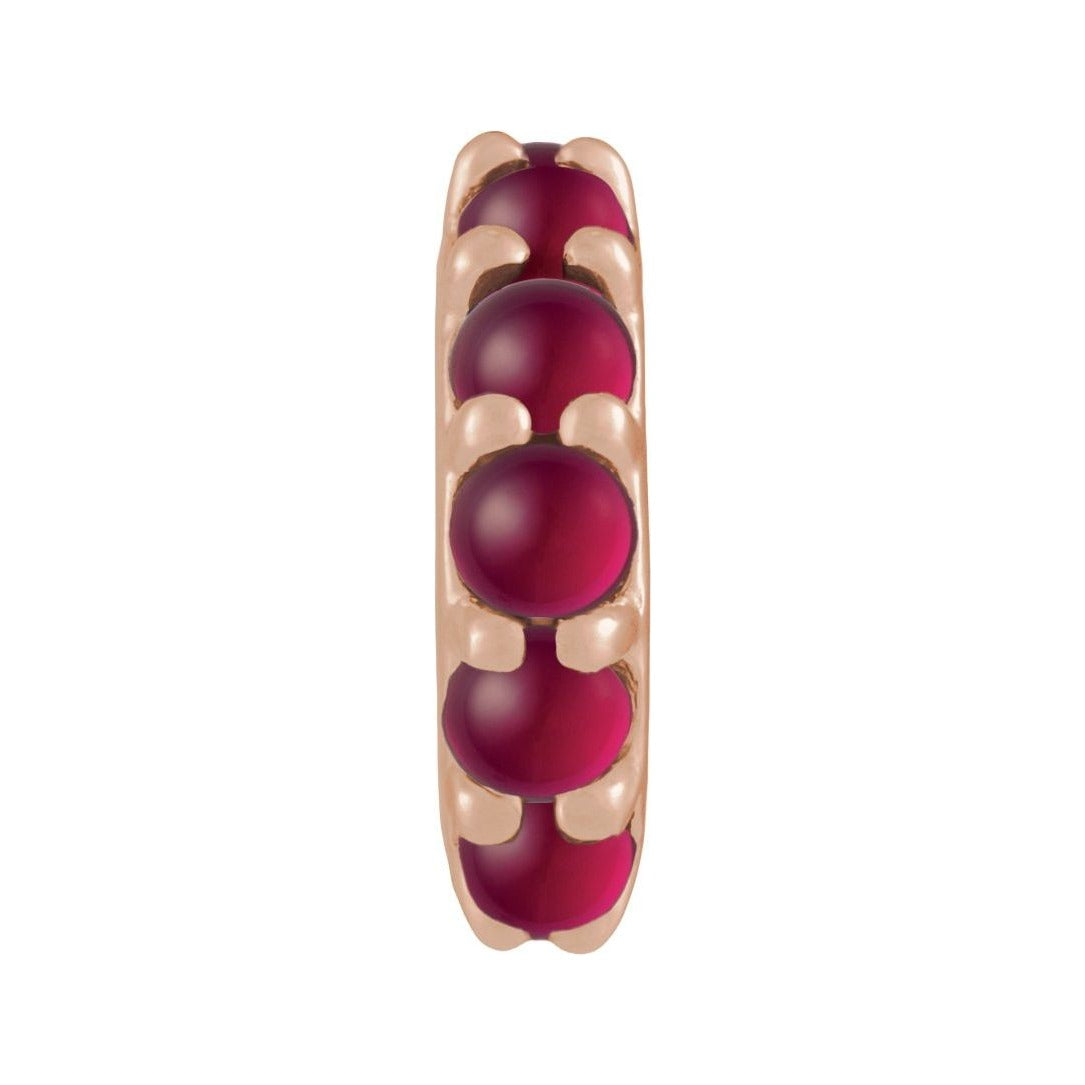 Sapphire Row Lab-Grown Gemstone Cabochon Spacer Charm - Ruby, 14K Rose Gold (view 2)
