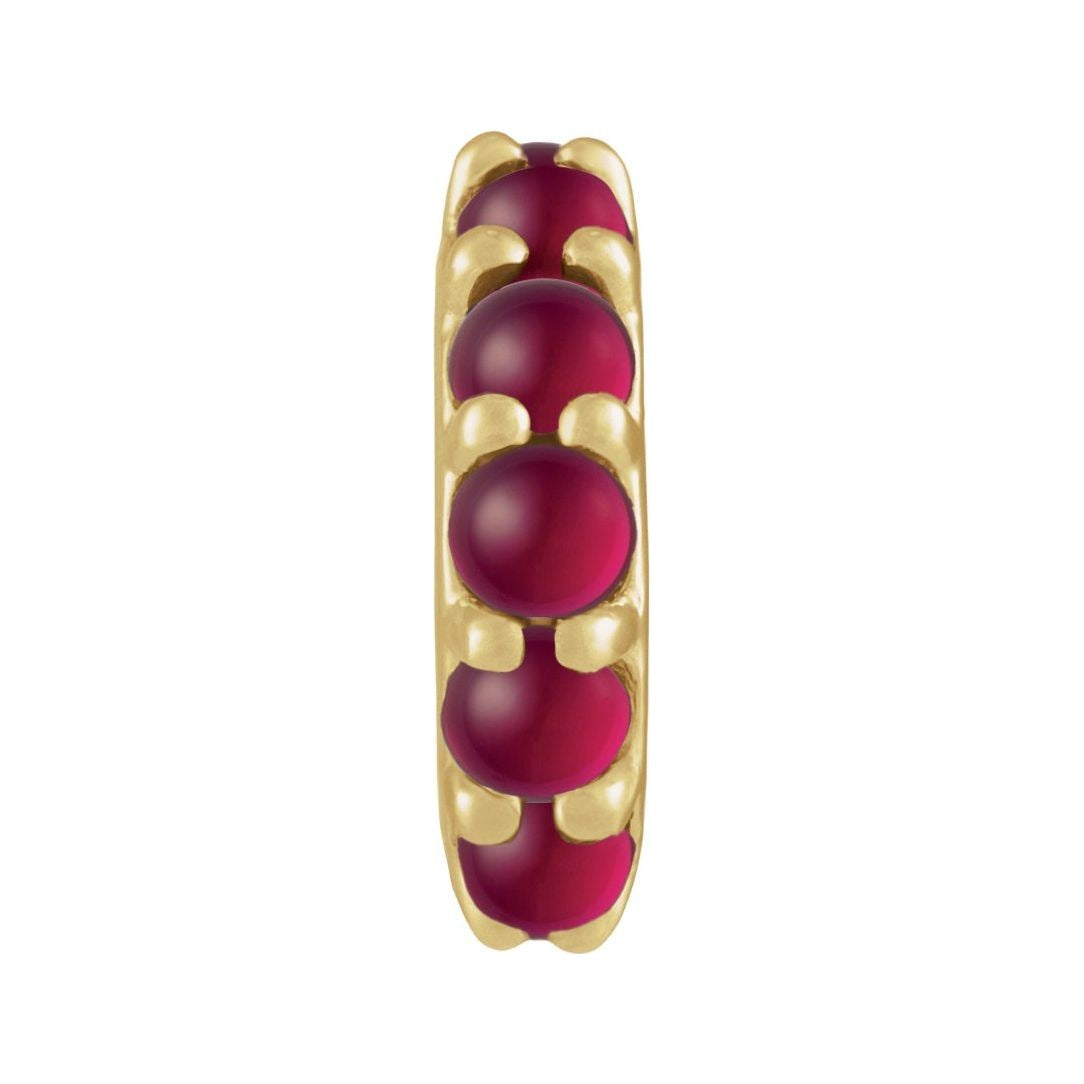 Sapphire Row Lab-Grown Gemstone Cabochon Spacer Charm - Ruby, 14K Yellow Gold (view 2)