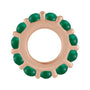 Sapphire Row Lab-Grown Gemstone Cabochon Spacer Charm - Emerald, 14K Rose Gold