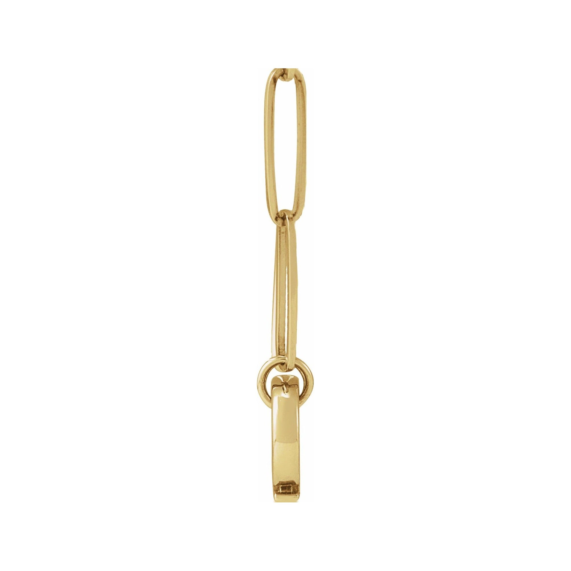 Sapphire Row Gold Carabiner Charm Necklace - 14K Yellow Gold (view 2)