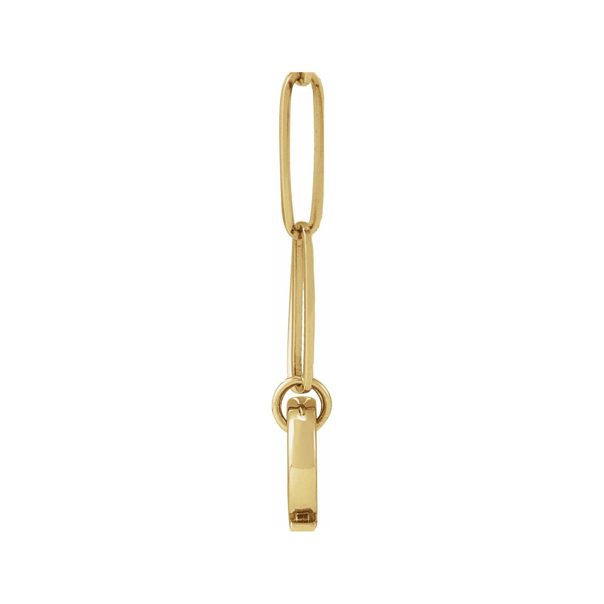 Sapphire Row Gold Carabiner Charm Necklace - 14K Yellow Gold (view 2)