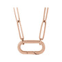 Sapphire Row Gold Carabiner Charm Necklace - 14K Rose Gold