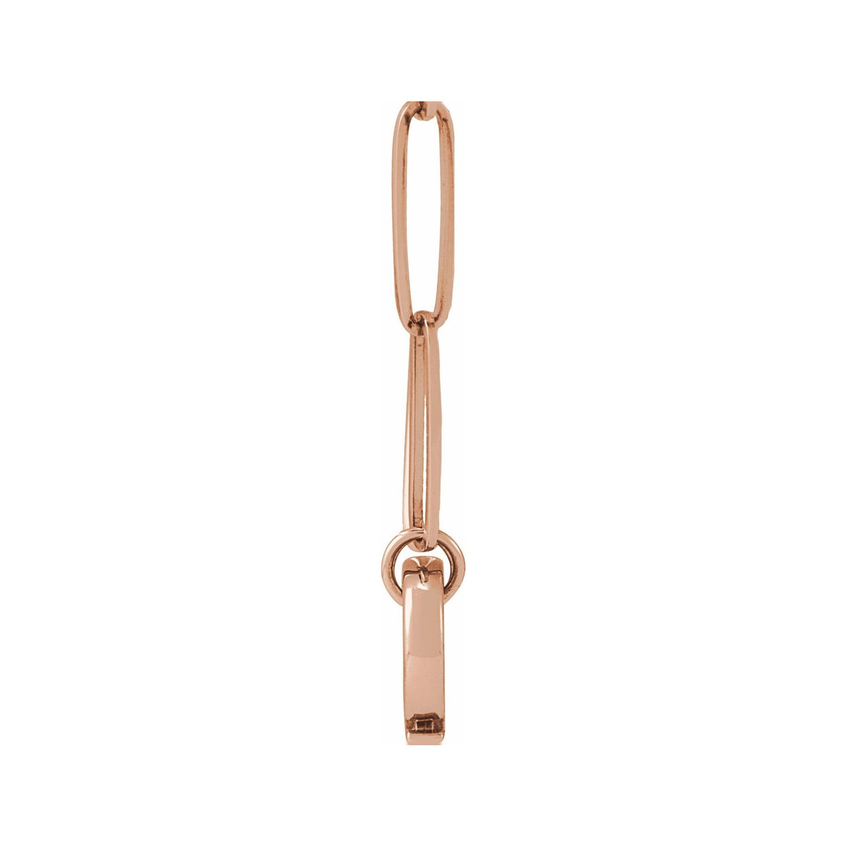 Sapphire Row Gold Carabiner Charm Necklace - 14K Rose Gold (view 2)