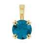 Sapphire Row Natural London Blue Topaz Solitaire Pendant - 14K Yellow Gold, 6.5 mm
