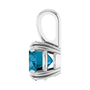 Sapphire Row Natural London Blue Topaz Solitaire Pendant - 14K White Gold, 6 mm (view 3)