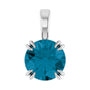 Sapphire Row Natural London Blue Topaz Solitaire Pendant - 14K White Gold, 8 mm