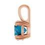 Sapphire Row Natural London Blue Topaz Solitaire Pendant - 14K Rose Gold, 6 mm (view 3)