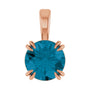 Sapphire Row Natural London Blue Topaz Solitaire Pendant - 14K Rose Gold, 7 mm