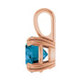 Sapphire Row Natural London Blue Topaz Solitaire Pendant - 14K Rose Gold, 7 mm (view 3)